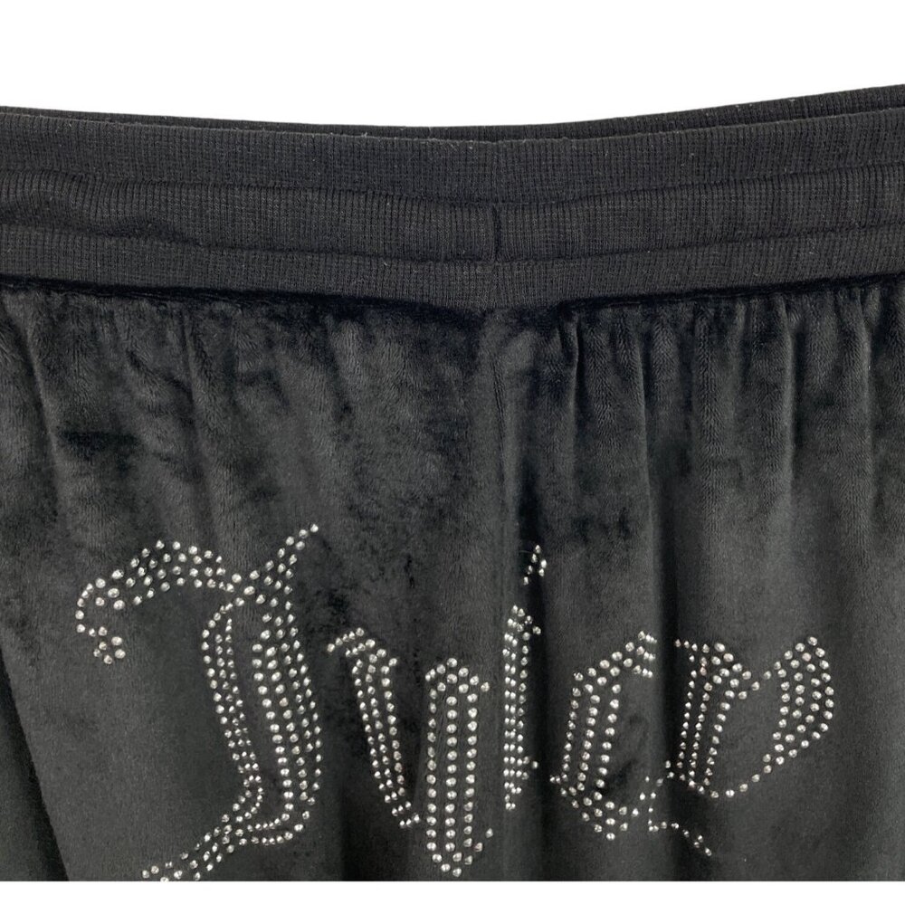Juicy Couture Women's OG Big Bling Black Velour Track Pants Size XL - Picture 5 of 7